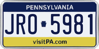 PA license plate JRO5981