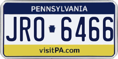 PA license plate JRO6466