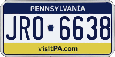 PA license plate JRO6638