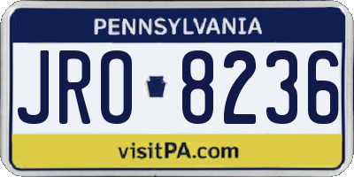 PA license plate JRO8236