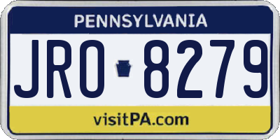 PA license plate JRO8279