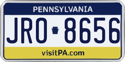 PA license plate JRO8656