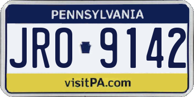 PA license plate JRO9142