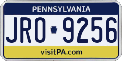 PA license plate JRO9256