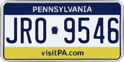 PA license plate JRO9546
