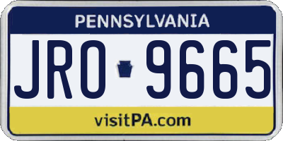 PA license plate JRO9665