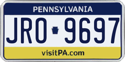 PA license plate JRO9697