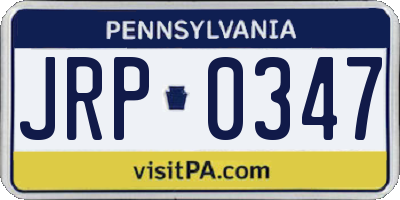 PA license plate JRP0347