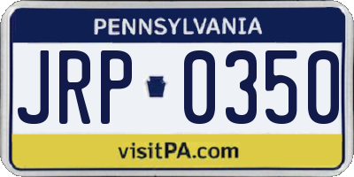 PA license plate JRP0350