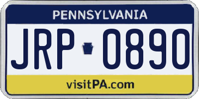 PA license plate JRP0890