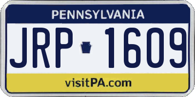 PA license plate JRP1609