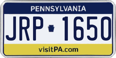PA license plate JRP1650