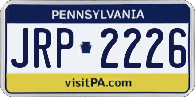 PA license plate JRP2226