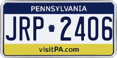 PA license plate JRP2406