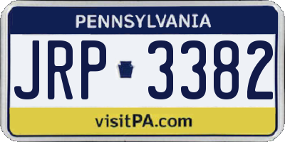 PA license plate JRP3382