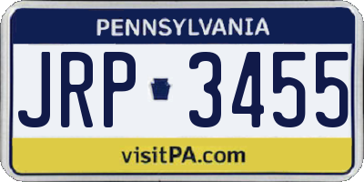 PA license plate JRP3455