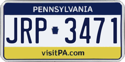 PA license plate JRP3471