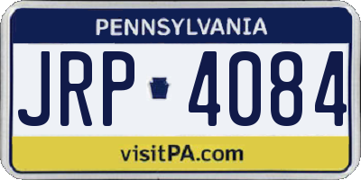 PA license plate JRP4084