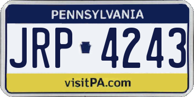 PA license plate JRP4243