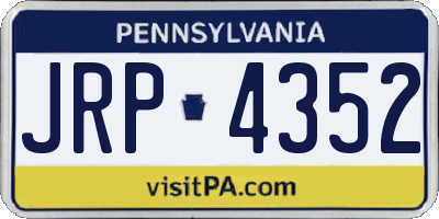 PA license plate JRP4352