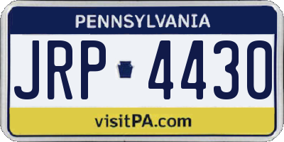 PA license plate JRP4430