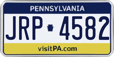 PA license plate JRP4582