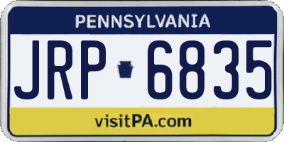 PA license plate JRP6835