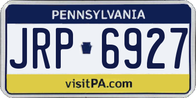 PA license plate JRP6927