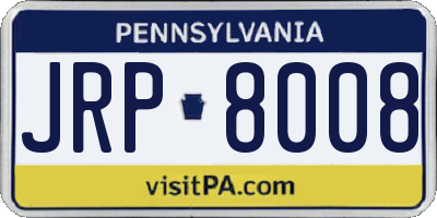 PA license plate JRP8008
