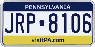 PA license plate JRP8106