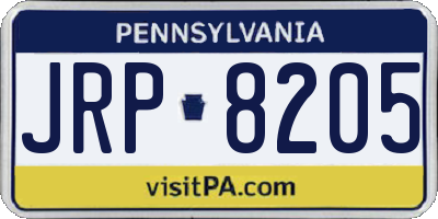 PA license plate JRP8205