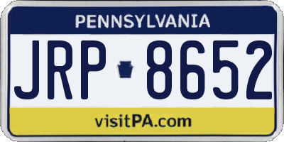 PA license plate JRP8652