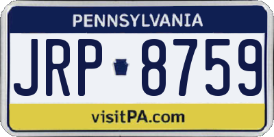 PA license plate JRP8759