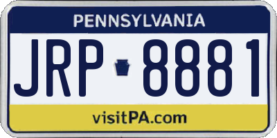 PA license plate JRP8881