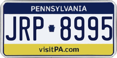 PA license plate JRP8995
