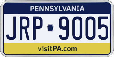 PA license plate JRP9005