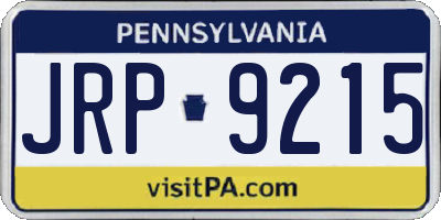 PA license plate JRP9215