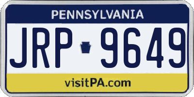 PA license plate JRP9649