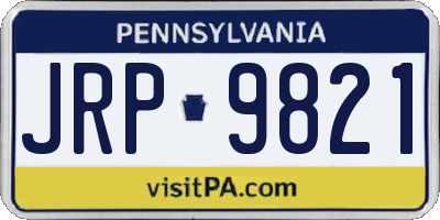 PA license plate JRP9821