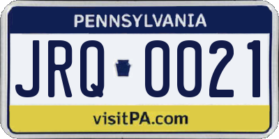 PA license plate JRQ0021