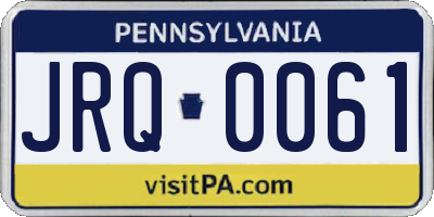 PA license plate JRQ0061