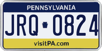 PA license plate JRQ0824