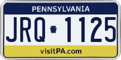 PA license plate JRQ1125