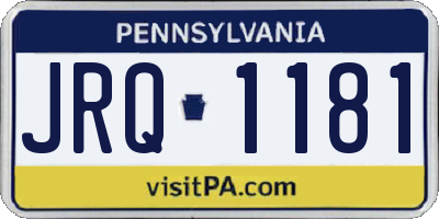 PA license plate JRQ1181