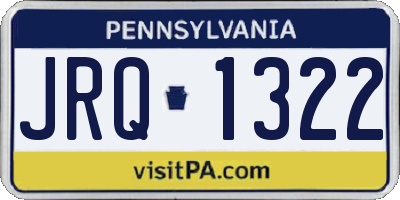 PA license plate JRQ1322