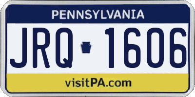 PA license plate JRQ1606