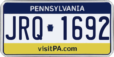 PA license plate JRQ1692