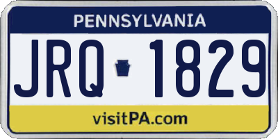 PA license plate JRQ1829