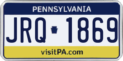 PA license plate JRQ1869