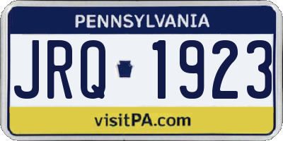 PA license plate JRQ1923